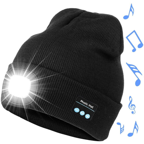 Gorro Bluetooth con luz LED y altavoces estéreo