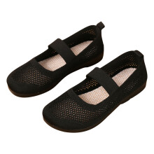Sapatos femininos de bico redondo, em tecido, novos, em malha respirável, confortáveis, com sola macia e antiderrapante, modelo 39(7)