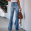 Γυναικείο τζιν Capris Stretch με ψηλόμεσο bootcut τζιν, σκούρο μπλε, 2XL 6