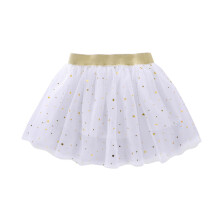 Sciortaí Tutu Tulle do Chailíní Óga Cailíní Óga Damhsa Cóisire Gleoite Dath Soladach Snáth Glan Seicíní Réaltaí Tulle Bán 11-12 Bliana