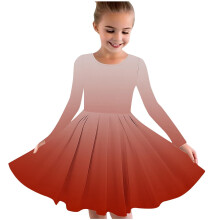 Kids' Red Skater Twirl Dress, Long Sleeve A-Line Pleated Dancing Dress for Spring/Fall – Compatible with School Recitals