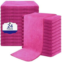 Rosa Mikrofaser-Salonhandtücher, 27 x 16 Zoll, 24er-Packung