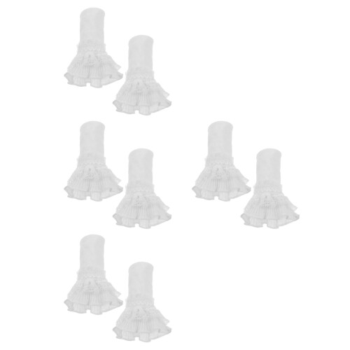 4Paires Fausses Manchettes Polyester Blanches Élégantes Pour Costume 2