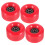 Red PU Roller Skate Wheels High Elasticity 4pcs 1