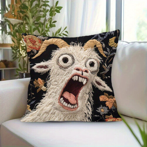 Housse de coussin décorative motif âne, 45 cm