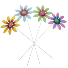 Estacas de metal para jardim de flores OUNONA, pacote com 4 unidades em cores sortidas.
