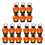 18Stk Orange LED Kürbislaternen PP Für Halloween 9