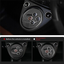 Car Gear Shift Panel Decorative Cover Sticker Real Carbon Fiber Interior Modification Parts for Abarth 500 595 695