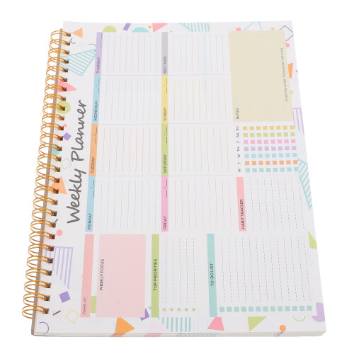 5Pièces Agenda Hebdomadaire Undaté Spiralé Planification Maison École 2
