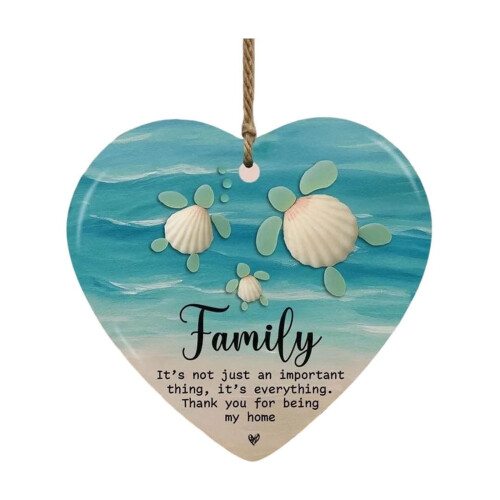 Sea Glass Turtle Ornament, Golden Frame, 8cm 1