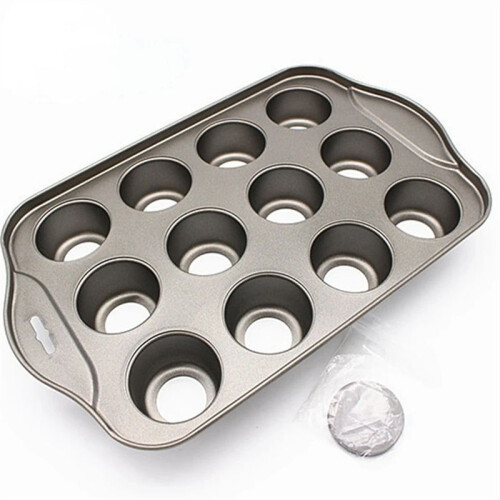 Kitchen 12 Grid Baking Cake Tray Cheesecake Cups Non-Stick Cupcake Baking Pan Kitchen Tools
