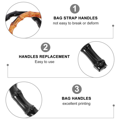 20Pièces Poignées Sac Bambou Synthétique Pour Bricolage 2
