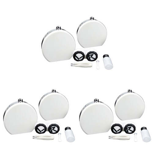 3St Lenzendoos Met Spiegel Wit En Draagbaar Lensbehoud Kit 1