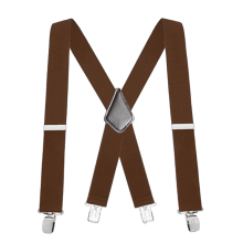 GASTROPOD Suspenders for Men Heavy Duty Adjustable Suspenders 6 Clips Elastic Crossback Men's Suspenders 3.5x120cm,Brown