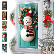Bannière de porte de Noël, bannière de fond de Noël, panneau extérieur pour porte d'entrée, murs, articles de fête pour la maison