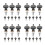 32Pcs Ukulele Tuning Pegs Black Metal Plastic Durable Round Handle Set 7