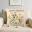 Housse de coussin de Pâques motif lapin et œuf 45 x 45 cm 1