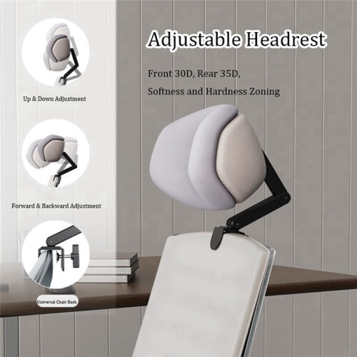 Adjustable Memory Foam Headrest-Ergonomic Neck Support Pillow with Flexible Height and Angle, 1
