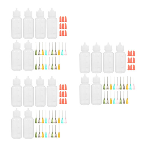 3Sets Durable Pe Plastic Needle Tip Bottles for Household and DIY Glue 2