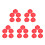 25Pcs Red Plastic Fire Detector Covers for Detector Protection 9
