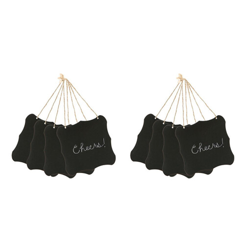 2Pcs Black Wooden Mini Chalkboards Erasable Decorative Message Boards 1
