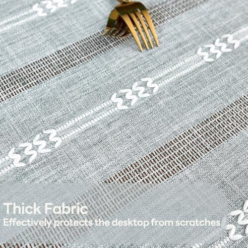 Sage Green Gingham Rectangle Tablecloth, Cotton Blend, 1