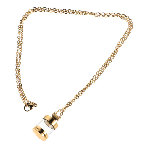 2Pièces Urne Cendres Acier Inoxydable Pendentif Verre Ouvrant 1