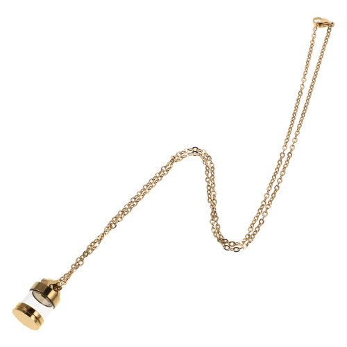 2Pièces Urne Cendres Acier Inoxydable Pendentif Verre Ouvrant 2