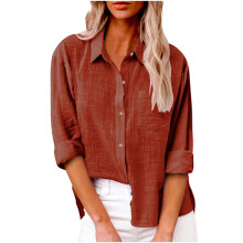 Camisetas de manga larga de algodón para mujer con cuello en V y estampado gráfico. Tops de manga larga informales para mujer, ideales para