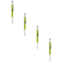Juego de bolígrafos multiherramienta 6 en 1, color verde, 4 piezas