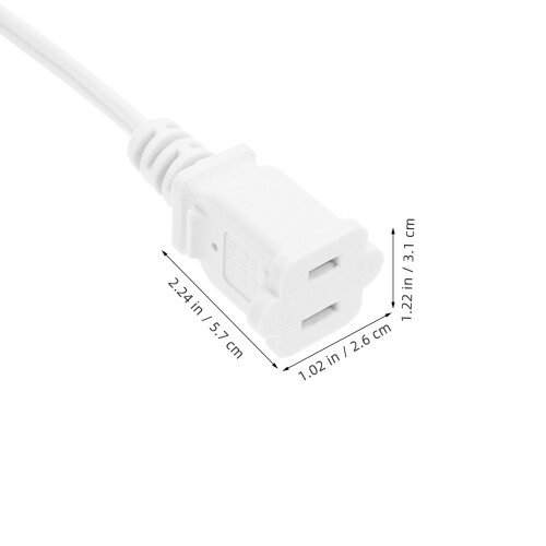 Extension Cable Rubber Copper 2-Prong Dual Outlet 10A 1