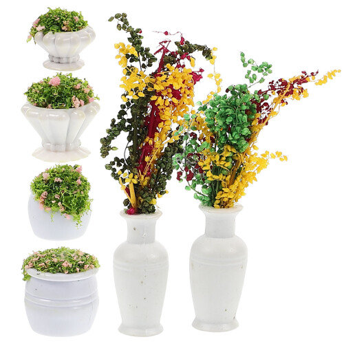 12Pièces Décorations Mini Plantes Pour Maquettes Décor Coloré Durable 1