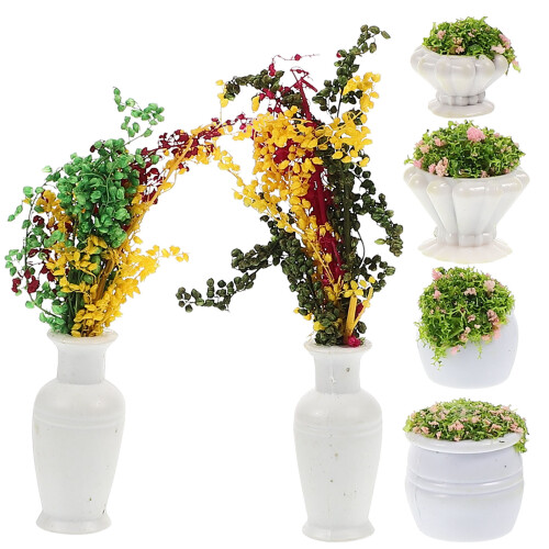 12Pièces Décorations Mini Plantes Pour Maquettes Décor Coloré Durable 2