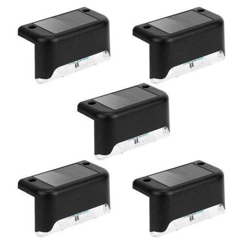 BESTYASH Solar Terrasverlichting Zwart 5-pack
