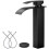 Matte Black Vessel Sink Faucet Tall Waterfall Single Handle 1