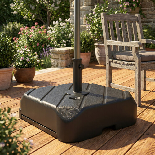 Outsunny Base para Sombrilla Negro 59.5 x 59.5 x 77 cm 2