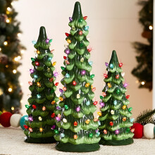 Sapin de Noël rétro en céramique LED ACDANC 25 cm