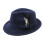Chapéu Fedora de feltro estilo vintage com pena e laço. 1