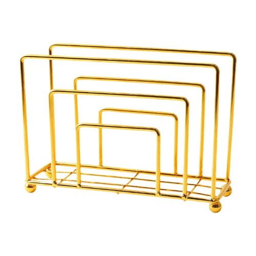 Porta-papel higiênico retangular dourado de chão 1