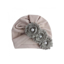 Kislány virágmintás gyöngyös turbán sapka rugalmas