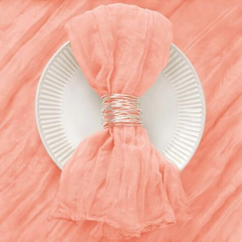 Σετ 12 χαρτοπετσετών σε χρώμα Coral Pink (21x21"), συμβατές με την Ημέρα των Ευχαριστιών, 1