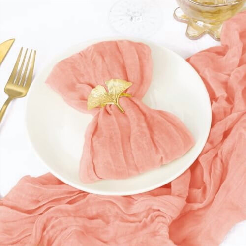 Σετ 12 χαρτοπετσετών σε χρώμα Coral Pink (21x21"), συμβατές με την Ημέρα των Ευχαριστιών, 2