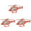 3St Rood Hout Speelgoed 3D Helikopter Decoratief 2