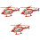 3St Rood Hout Speelgoed 3D Helikopter Decoratief 3