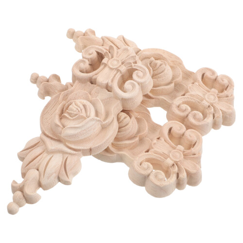 20Pcs Solid Wood Cabinet Appliques Beige Decorative Corner Onlays 1