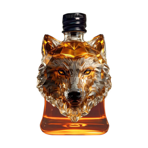 Wolf Head Whiskykaraffe aus Borosilikatglas, 1 Stück 2
