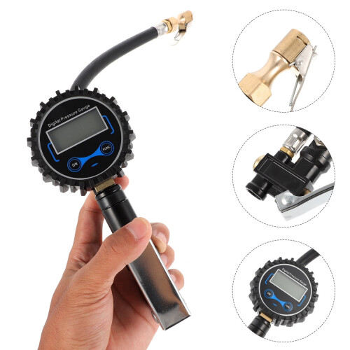 Manómetro de presión de neumáticos sin marca con conector rápido 2
