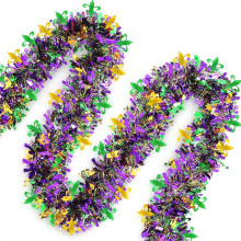 Ghirlanda di orpelli Mardi Gras verde oro viola giglio
