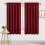 Conjunto de cortinas blackout térmicas isolantes na cor bordô, tamanho 42x72 polegadas. 1