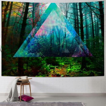 Forest Tree of Life Tapestry Wall Hanging, 40x60in, Colorful Mystical & Psychedelic Spiritual Decor for Living Room or Bedhead – Compatible with